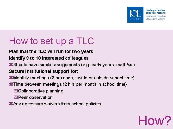 How to set up a TLC Plan that the TLC will run for two