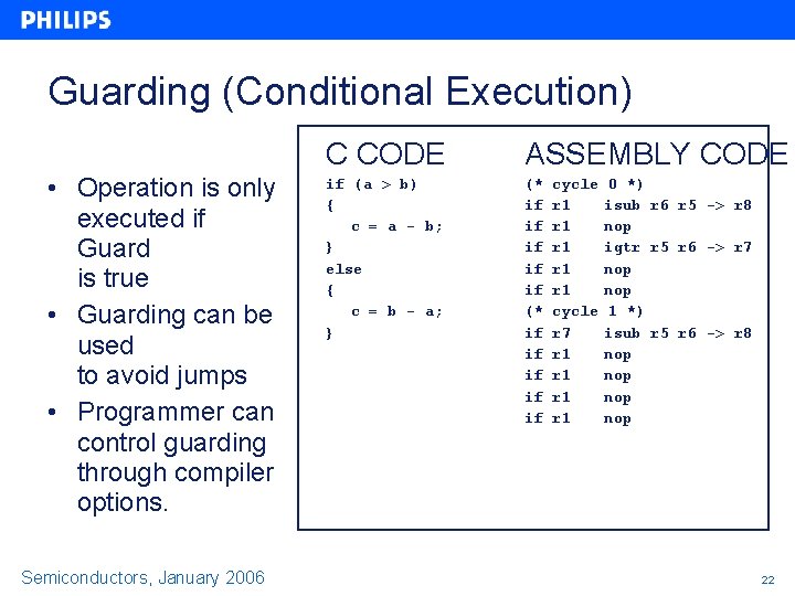 Guarding (Conditional Execution) • Operation is only executed if Guard is true • Guarding Guarding (Conditional Execution) • Operation is only executed if Guard is true • Guarding