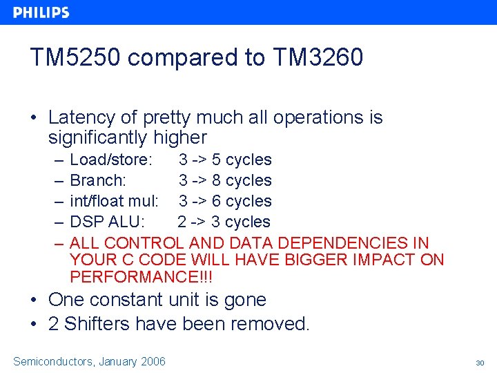 TM 5250 compared to TM 3260 • Latency of pretty much all operations is TM 5250 compared to TM 3260 • Latency of pretty much all operations is