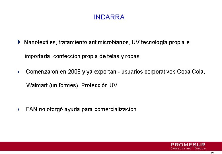 INDARRA 4 Nanotextiles, tratamiento antimicrobianos, UV tecnología propia e importada, confección propia de telas