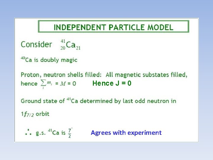 a) Hence J = 0 Agrees with experiment 