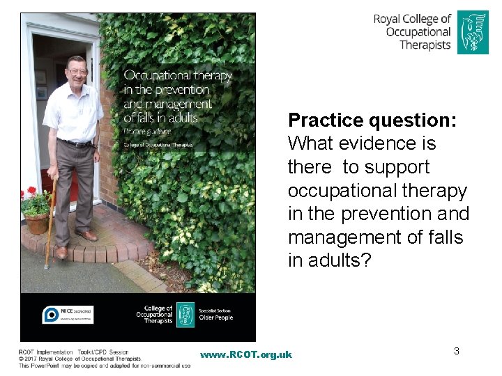 Practice question: What evidence is there to support occupational therapy in the prevention and