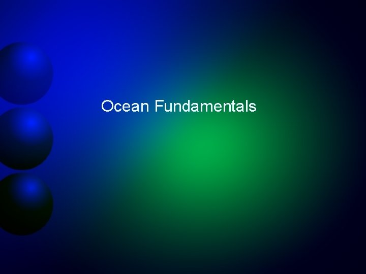 Ocean Fundamentals 