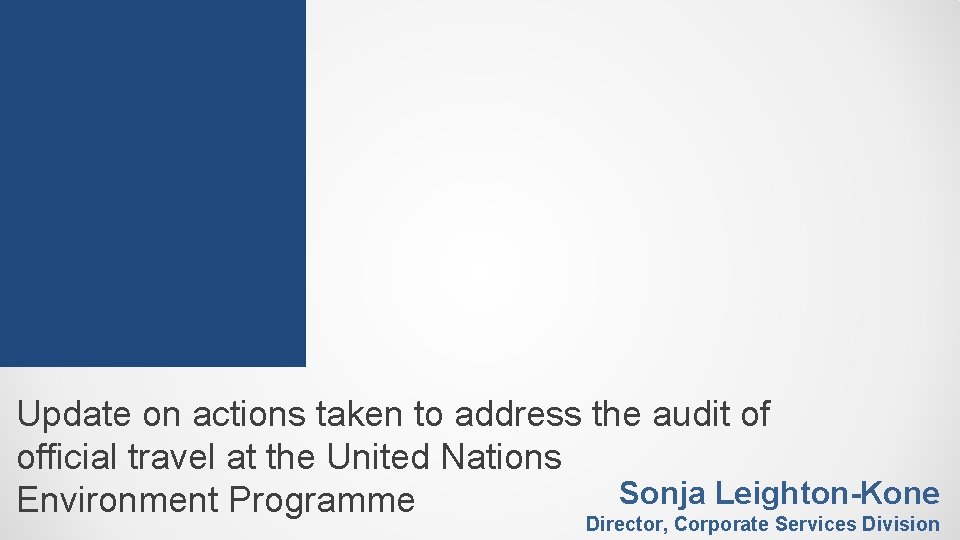 Update on actions taken to address the audit of official travel at the United