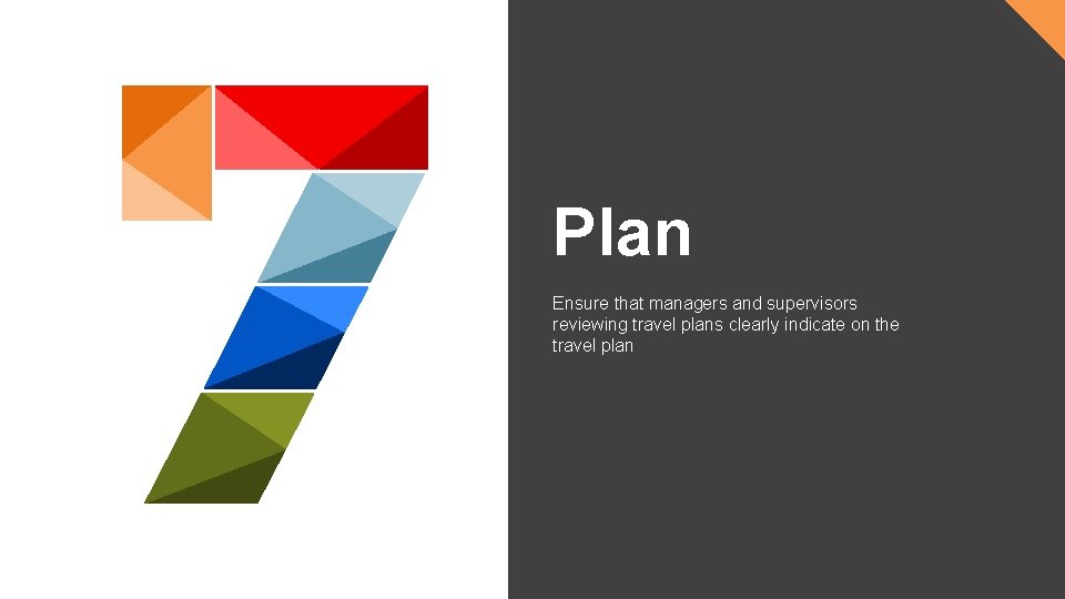 Plan Ensure that managers and supervisors reviewing travel plans clearly indicate on the travel