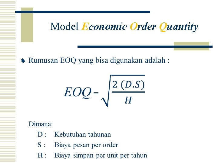 Model Economic Order Quantity w 