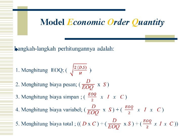 Model Economic Order Quantity w 