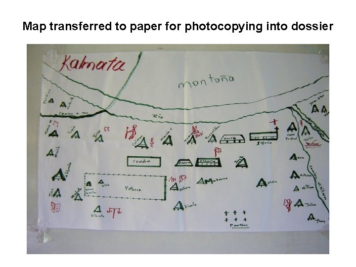 Map transferred to paper for photocopying into dossier 