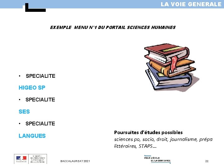 LA VOIE GENERALE EXEMPLE MENU N° 1 DU PORTAIL SCIENCES HUMAINES • SPECIALITE HIGEO