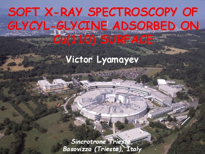 Materials Science Beamline SOFT X-RAY SPECTROSCOPY OF GLYCYL-GLYCINE ADSORBED ON Cu(110) SURFACE Victor Lyamayev