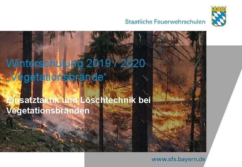 Winterschulung 2019 / 2020 „Vegetationsbrände“ Einsatztaktik und Löschtechnik bei Vegetationsbränden 