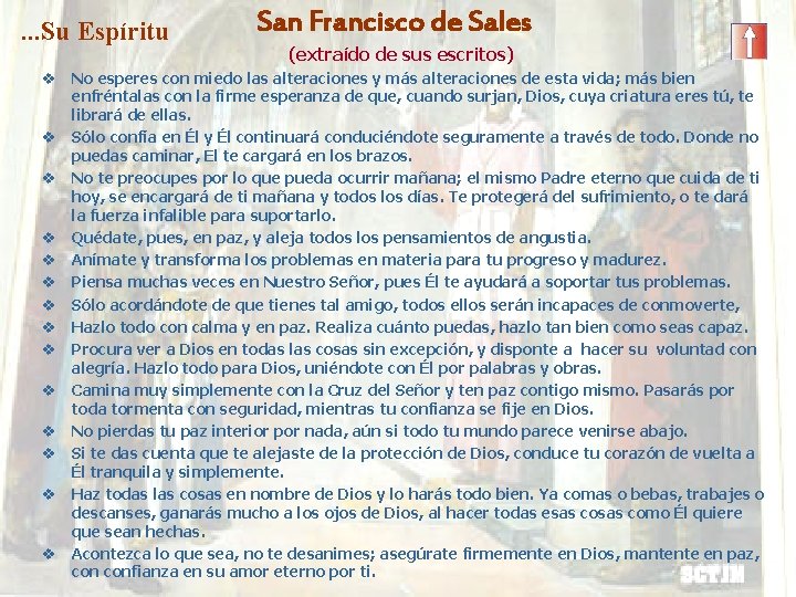  . . . Su Espíritu San Francisco de Sales (extraído de sus escritos)