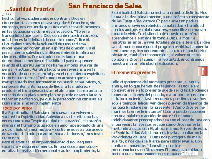 . . . Santidad Práctica San Francisco de Sales …/// hecho. Tal vez pudiéramos