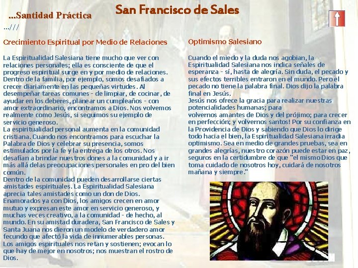 . . . Santidad Práctica San Francisco de Sales …/// Crecimiento Espiritual por Medio