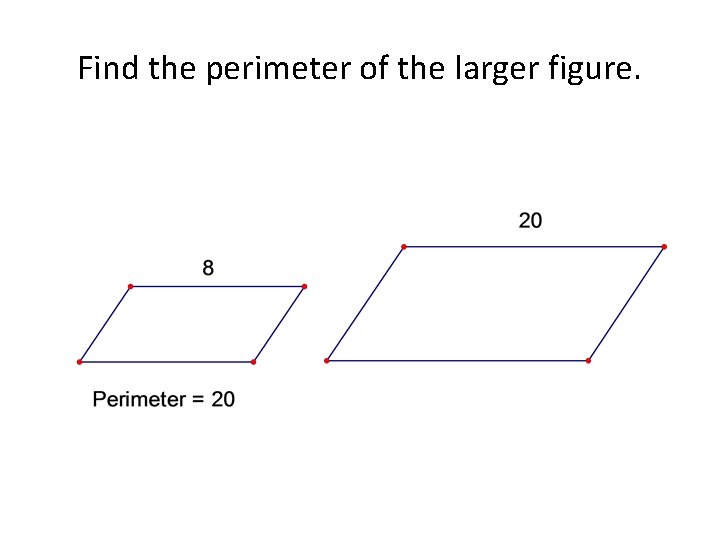 Find the perimeter of the larger figure. 