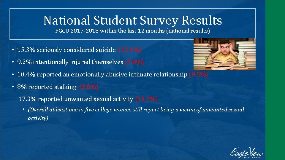 National Student Survey Results FGCU 2017 -2018 within the last 12 months (national results)