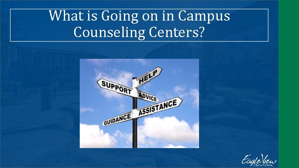 What is Going on in Campus Counseling Centers? 