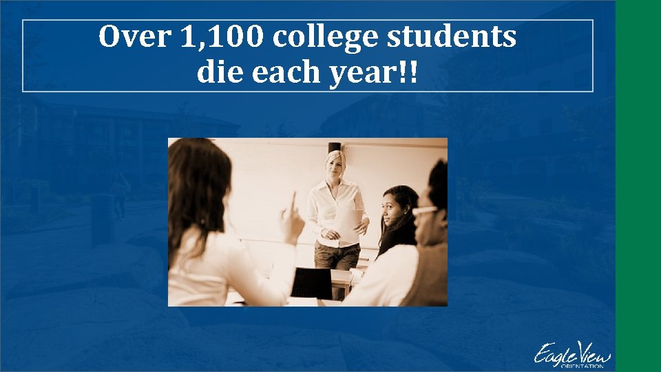Over 1, 100 college students die each year!! 