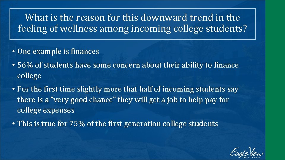 What is the reason for this downward trend in the feeling of wellness among