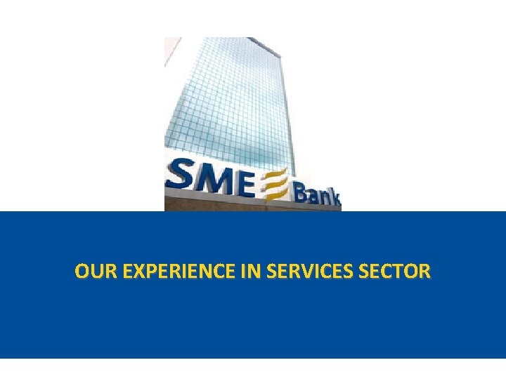 OUR EXPERIENCE IN SERVICES SECTOR 