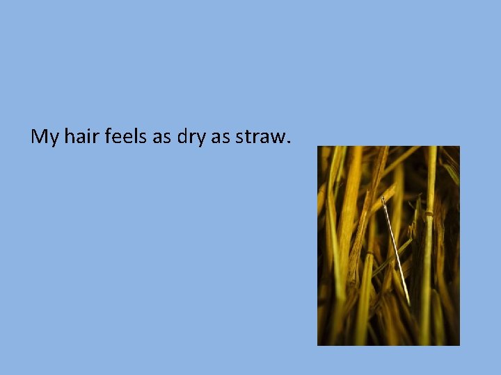 My hair feels as dry as straw. 