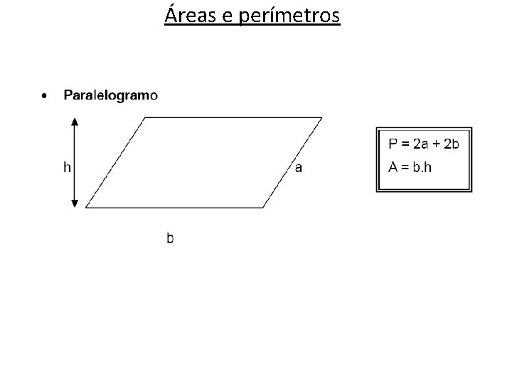 Áreas e perímetros 