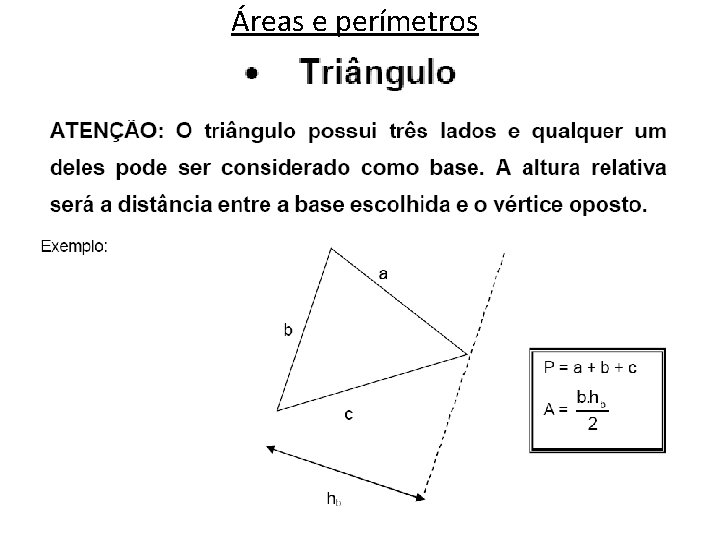 Áreas e perímetros 