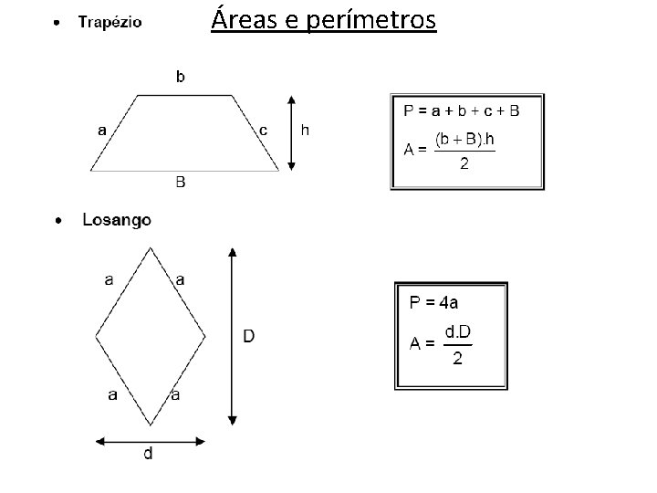 Áreas e perímetros 