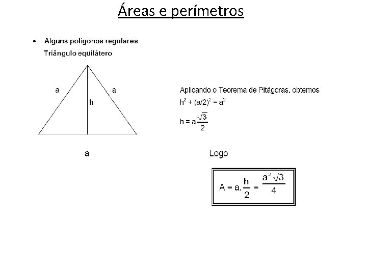 Áreas e perímetros 