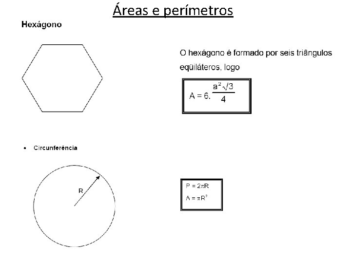 Áreas e perímetros 