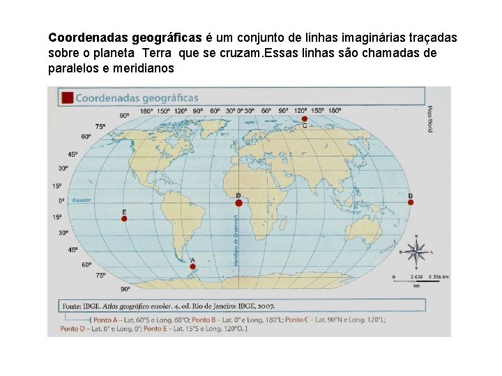 Coordenadas geográficas é um conjunto de linhas imaginárias traçadas sobre o planeta Terra que