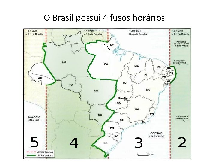 O Brasil possui 4 fusos horários 