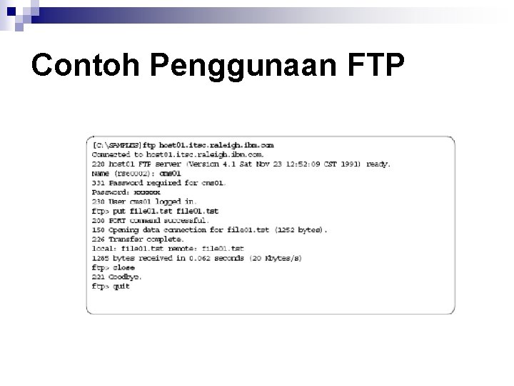 Contoh Penggunaan FTP 