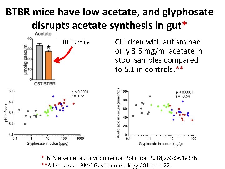 BTBR mice have low acetate, and glyphosate disrupts acetate synthesis in gut* BTBR mice