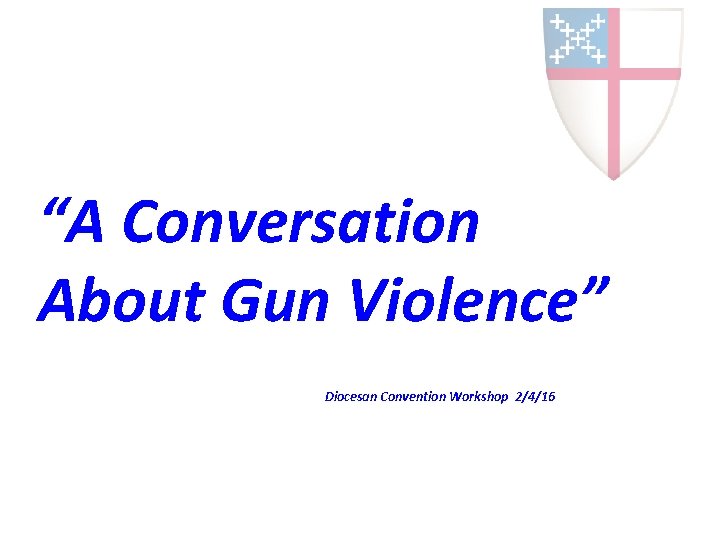 “A Conversation About Gun Violence” Diocesan Convention Workshop 2/4/16 