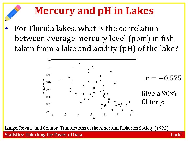 Mercury and p. H in Lakes • For Florida lakes, what is the correlation