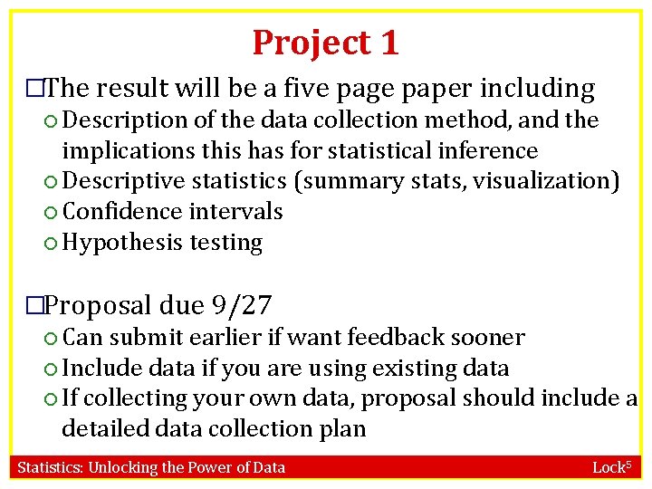 Project 1 �The result will be a five page paper including Description of the