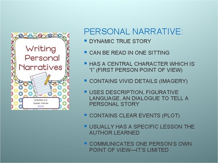 PERSONAL NARRATIVE: § DYNAMIC TRUE STORY § CAN BE READ IN ONE SITTING §