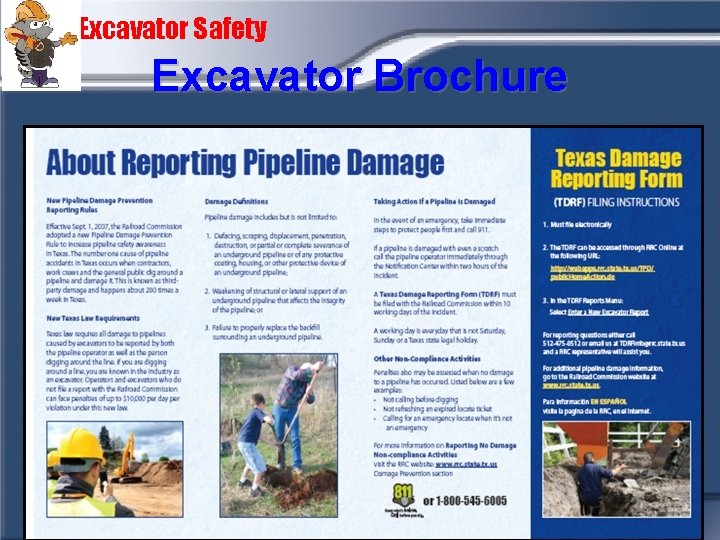 Excavator Safety Excavator Brochure DIG TESS 