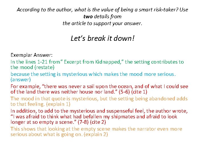According to the author, what is the value of being a smart risk-taker? Use