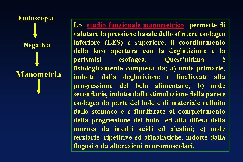 Endoscopia Negativa Manometria Lo studio funzionale manometrico permette di valutare la pressione basale dello Endoscopia Negativa Manometria Lo studio funzionale manometrico permette di valutare la pressione basale dello