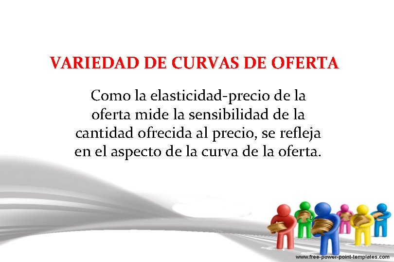 VARIEDAD DE CURVAS DE OFERTA Como la elasticidad-precio de la oferta mide la sensibilidad