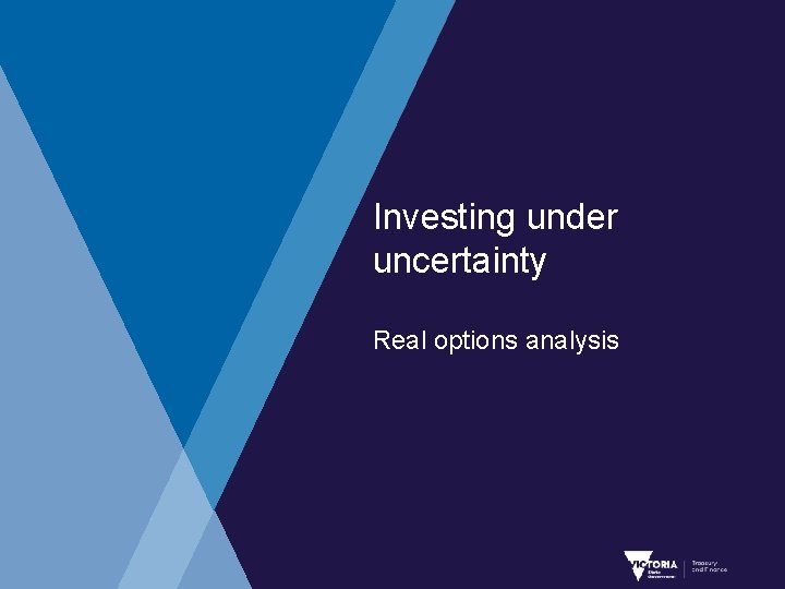 Investing under uncertainty Real options analysis 