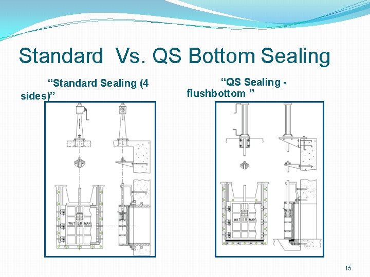 Standard Vs. QS Bottom Sealing “Standard Sealing (4 sides)” “QS Sealing flushbottom ” 15