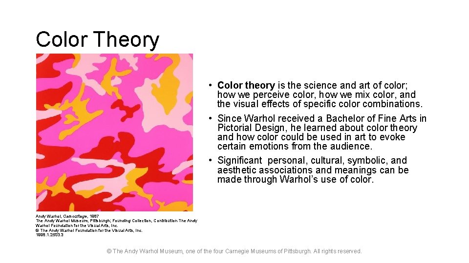 Color Theory • Color theory is the science and art of color; how we