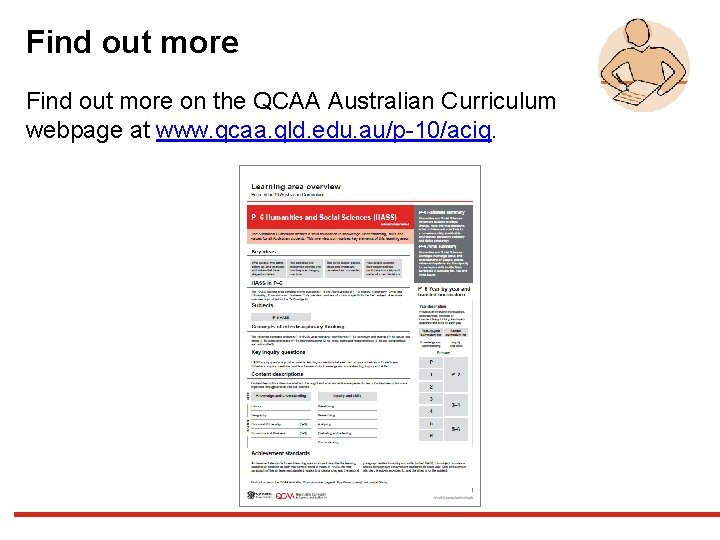 Find out more on the QCAA Australian Curriculum webpage at www. qcaa. qld. edu.