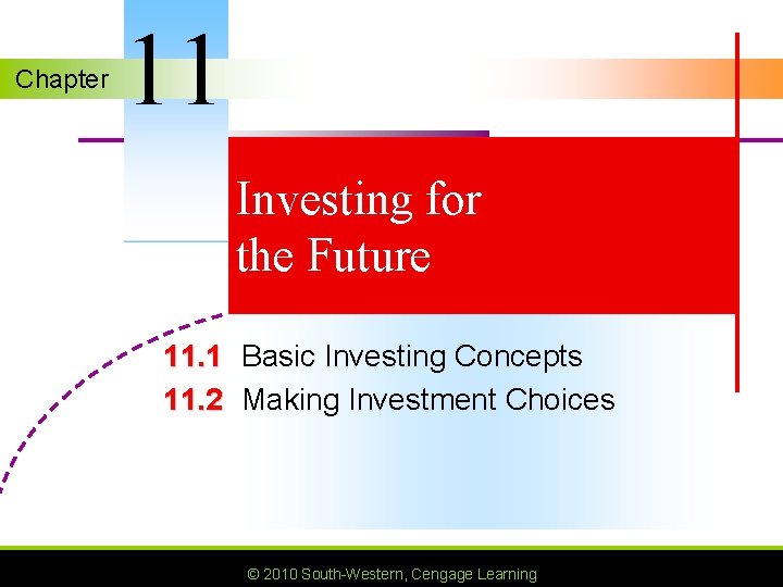 Chapter 11 Investing for the Future 11. 1 Basic Investing Concepts 11. 2 Making