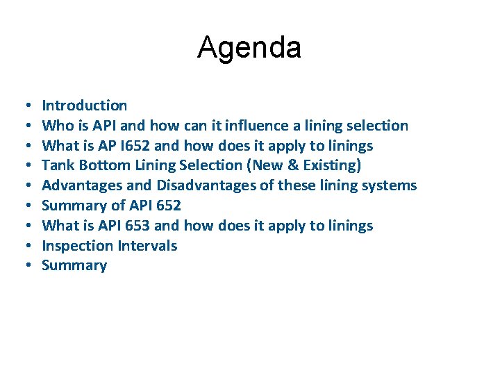 Agenda • • • Introduction Who is API and how can it influence a