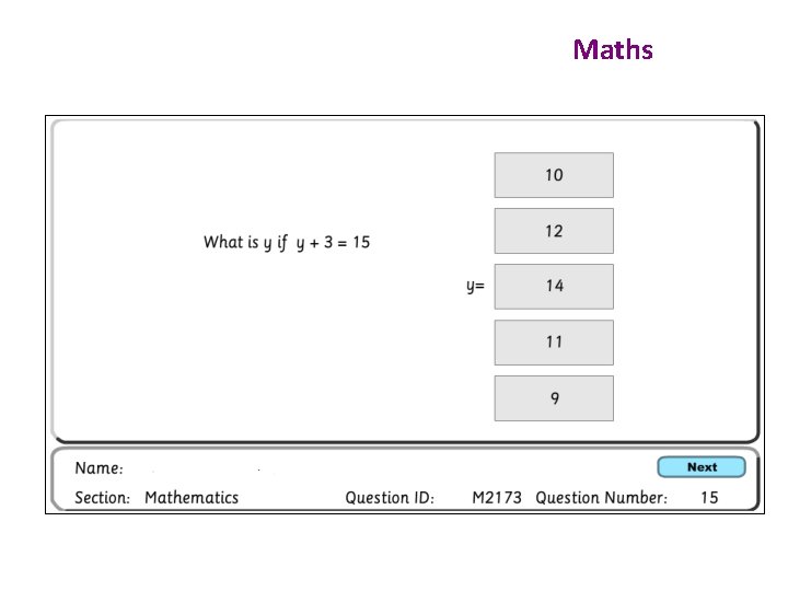 S 1/S 2 Baseline Assessment: Maths 