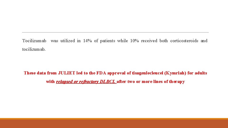 Tocilizumab was utilized in 14% of patients while 10% received both corticosteroids and tocilizumab.